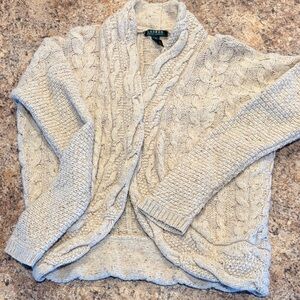 Ralph Lauren Vintage Light Beige Cable Knit Cardigan